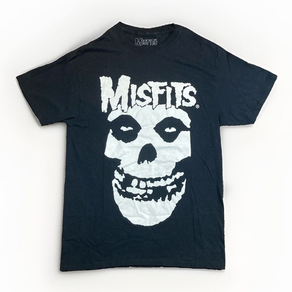 Hot Topic x Rock Band Misfits Classic Skull Punk Black Tee Shirt Size Medium